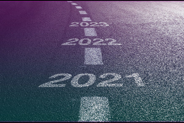 a macadam roadbed with 2021 dash 2022 dash 2023 painted on it like a dividing line