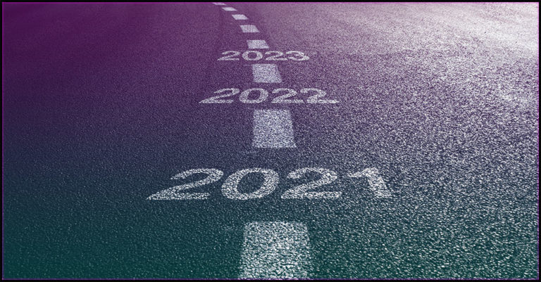 a macadam roadbed with 2021 dash 2022 dash 2023 painted on it like a dividing line